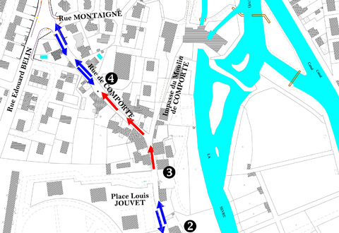Plan de la rue du Comporté