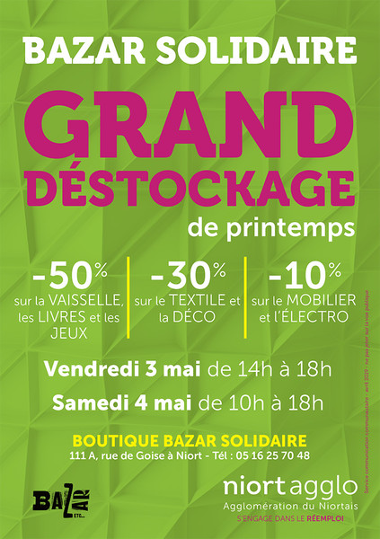 Grand déstockage de printemps à la boutique Bazar Solidaire