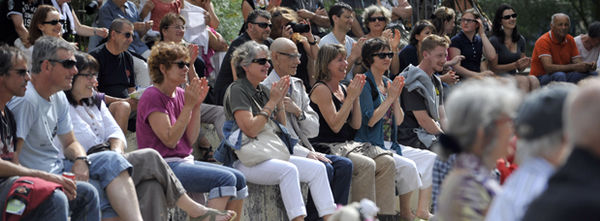 Photo de foule lors d'un spectacle en centre-ville de Niort