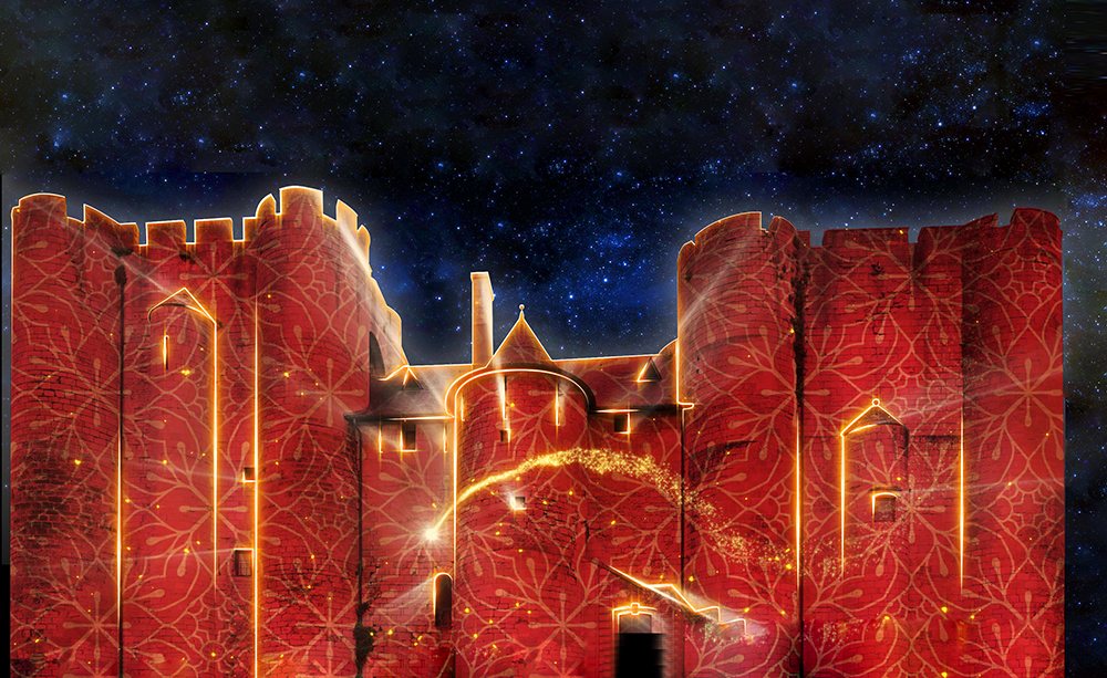 Noël à Niort : projection sur le Donjon : Mairie de Niort