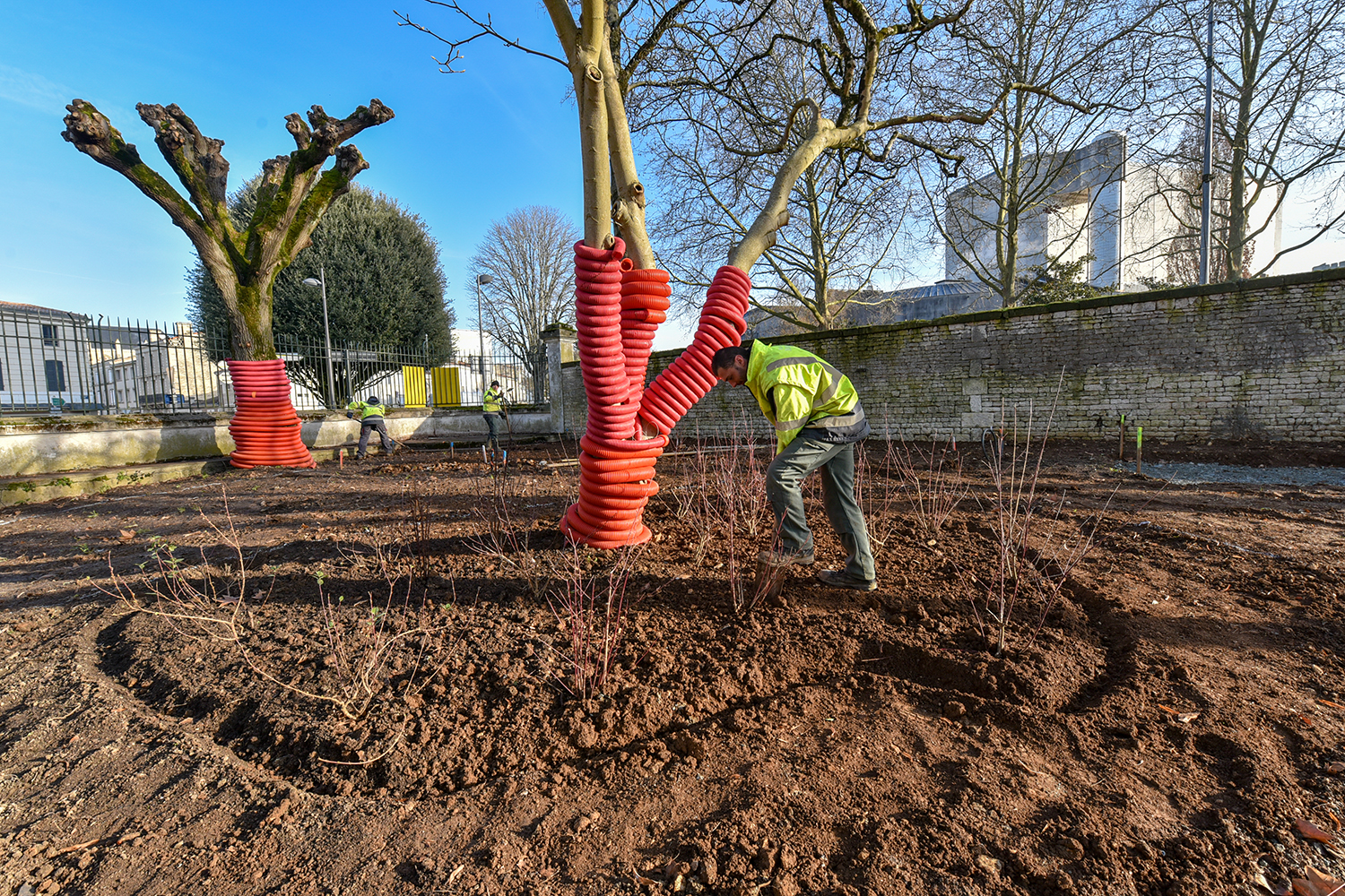 Jardin de la maison patronale, 24 janvier 2019 ©Bruno Derbord