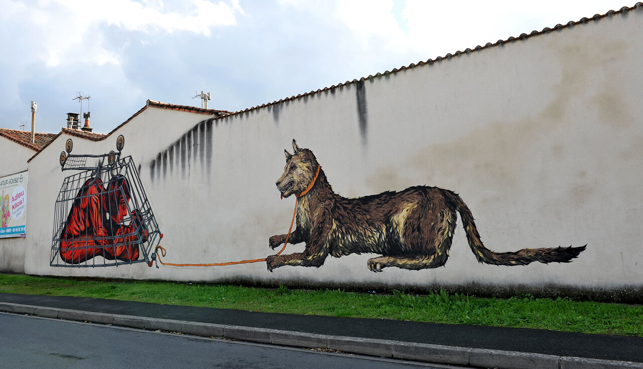 Oeuvre réalisée en octobre 2013 rue André Citroën - Crédit Bruno Derbord