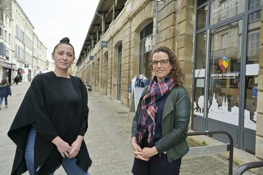 Audrey Mlynarz et Aline Raul de l'Office du commerce