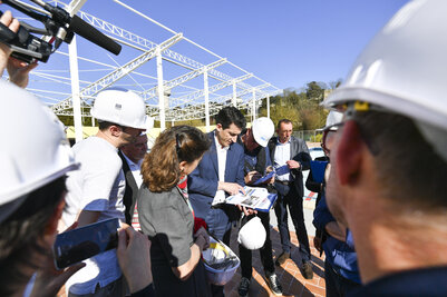 Visite de chantier de la piscine Pré Leroy Visite de chantier de la piscine Pré Leroy