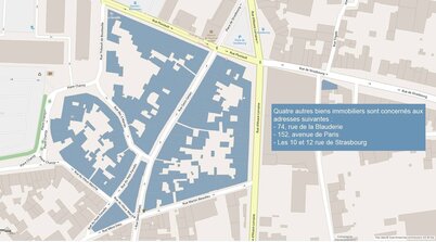 Plan du secteur concerné par le permis de louer