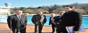 Francis Luyce, président de la Fédération de natation, Alain Baudin, vice-président de la CAN délégué aux sports d'eau, Jérôme Baloge, président de la CAN
