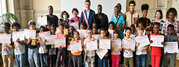 Ceremonie de remise de diplomes de coup de pouce cle a l'hotel de Ville