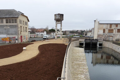 Des espaces éphémères en cours d'aménagement sur le site des anciennes usines Boinot ©CAN