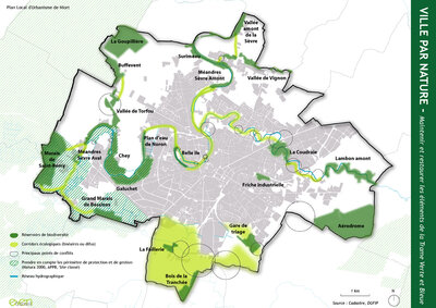 plan de la trame verte et bleue à Niort