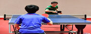 Entrainement de tennis de table de jeunes en sport etude